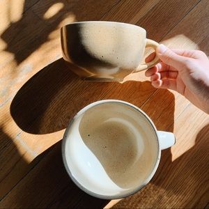 Vintage Gres Du Marais France Large Mugs